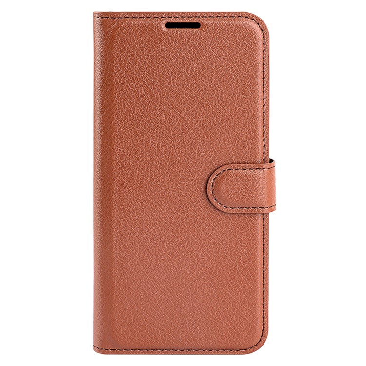 For vivo V50 Lite 5G Case Litchi Texture Shockproof Leather Wallet Phone Cover - Brown