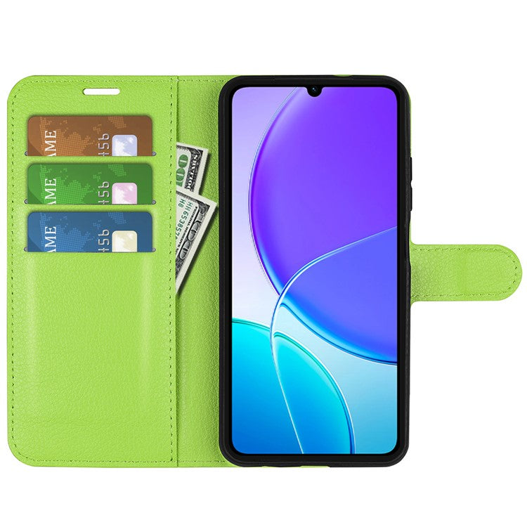 For vivo Y04 4G Case Litchi Texture Shockproof Leather Wallet Phone Cover - Green