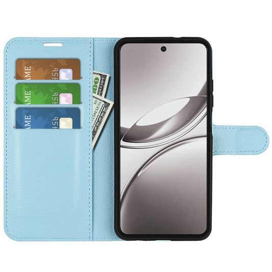 For vivo V50 5G Case Litchi Texture Shockproof Leather Wallet Phone Cover - Blue