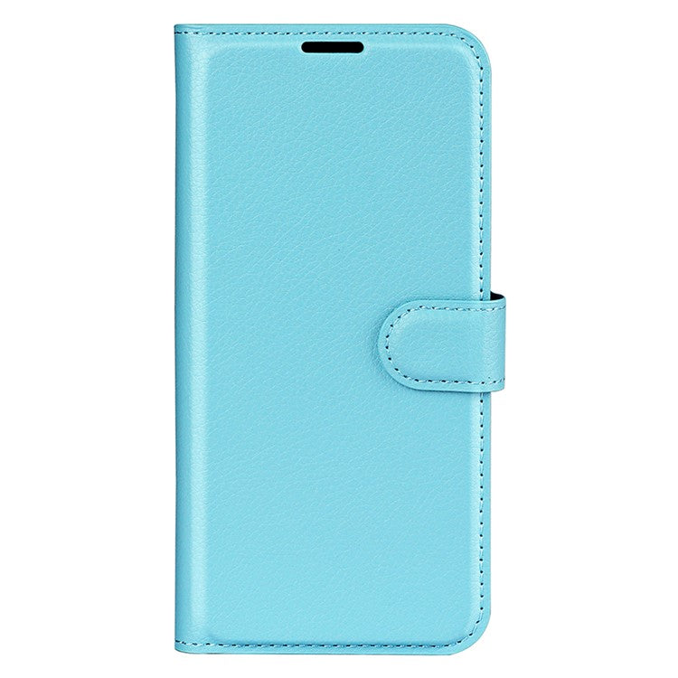 For vivo V50 5G Case Litchi Texture Shockproof Leather Wallet Phone Cover - Blue
