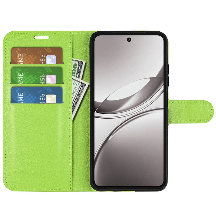 For vivo V50 5G Case Litchi Texture Shockproof Leather Wallet Phone Cover - Green