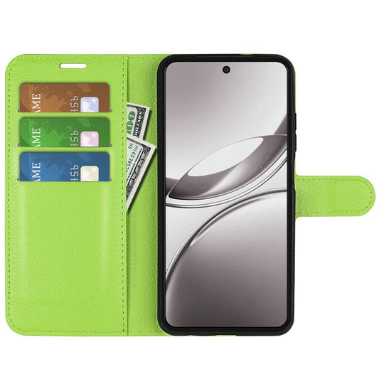 For vivo V50 5G Case Litchi Texture Shockproof Leather Wallet Phone Cover - Green