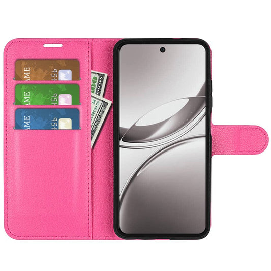 For vivo V50 5G Case Litchi Texture Shockproof Leather Wallet Phone Cover - Rose