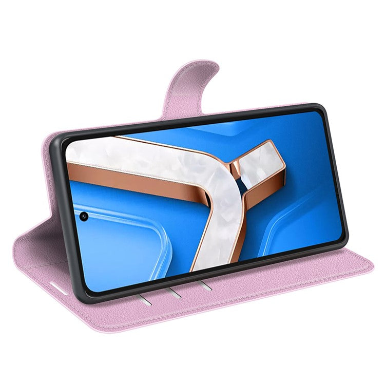 For vivo Y29 4G Case Litchi Texture Shockproof Leather Wallet Phone Cover - Pink