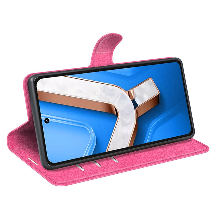 For vivo Y29 4G Case Litchi Texture Shockproof Leather Wallet Phone Cover - Rose