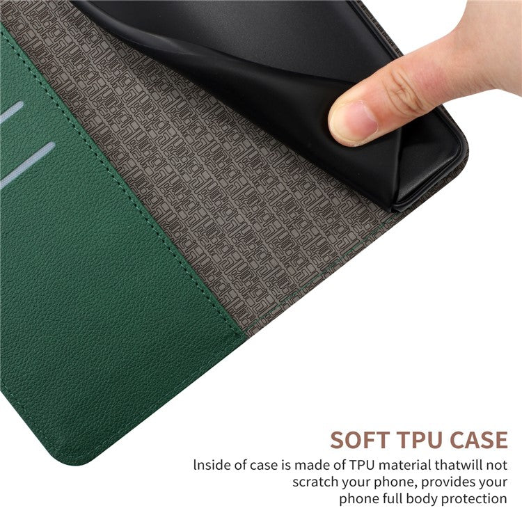 For Samsung Galaxy F06 5G / M06 5G Phone Case Wallet Imprint PU Leather Flip Folio Cover - Green