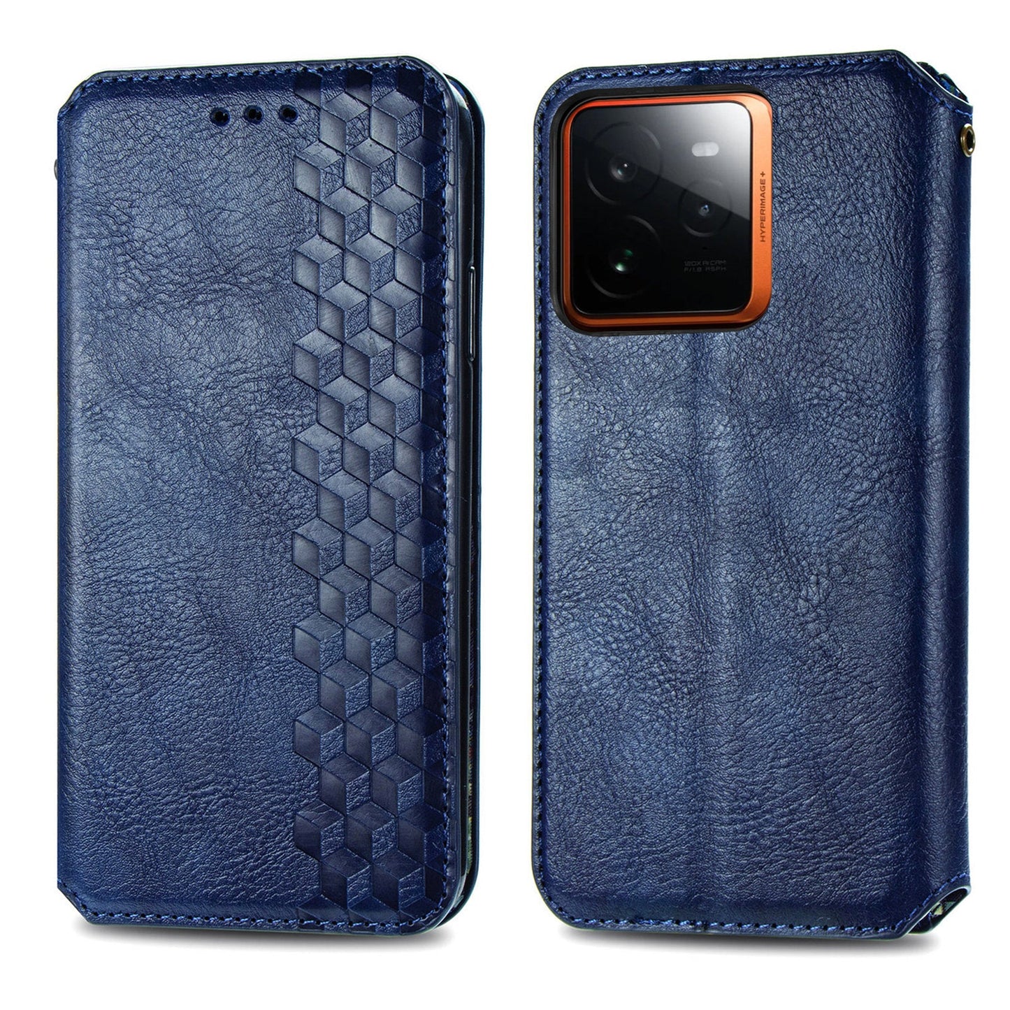 For Realme GT 7 Pro 5G Case Rhombus Imprint PU Leather Wallet Phone Cover - Blue
