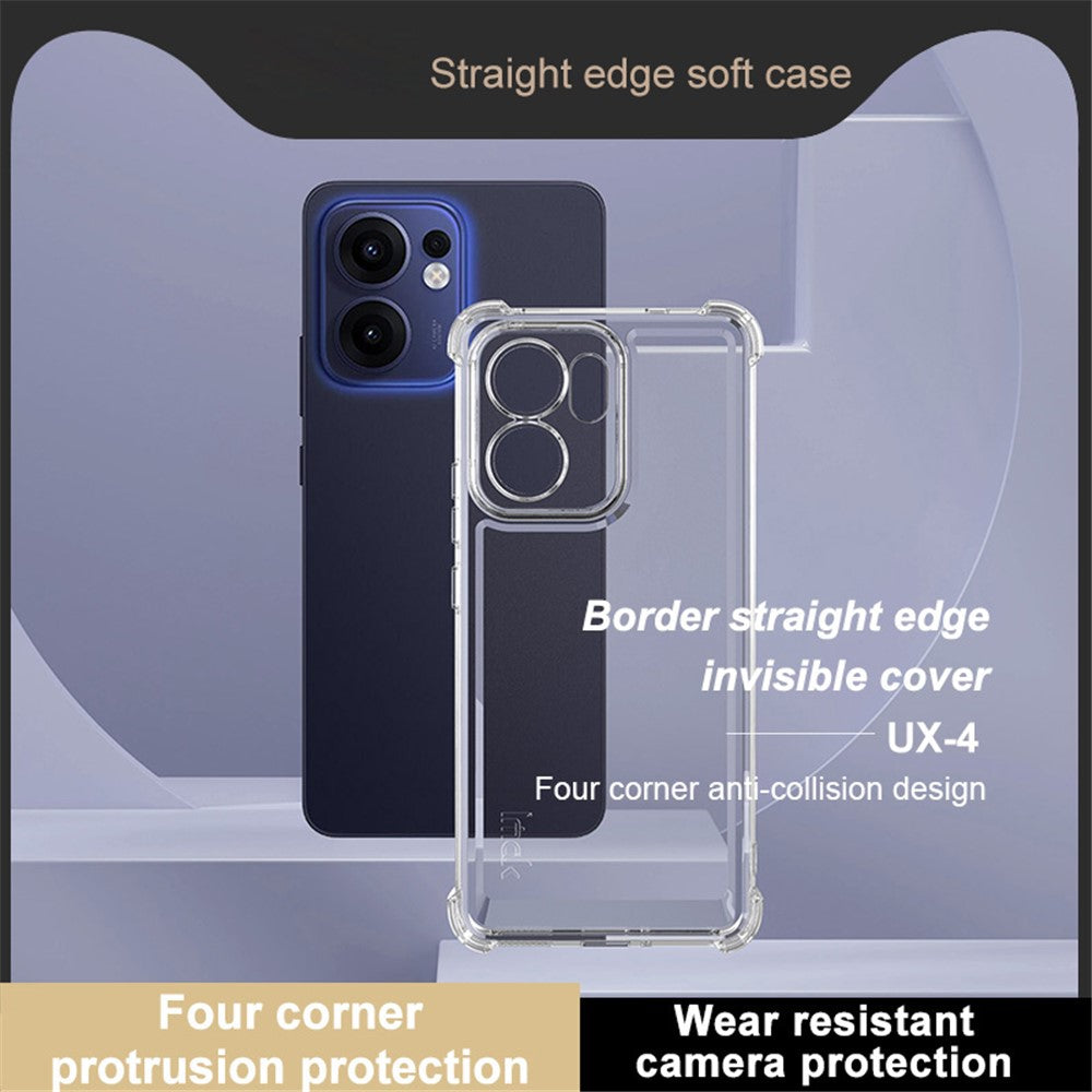 IMAK UX-4 Series For Oppo Reno13 F 4G / 5G Case Straight Frame Four Corner Shockproof Clear TPU Cover