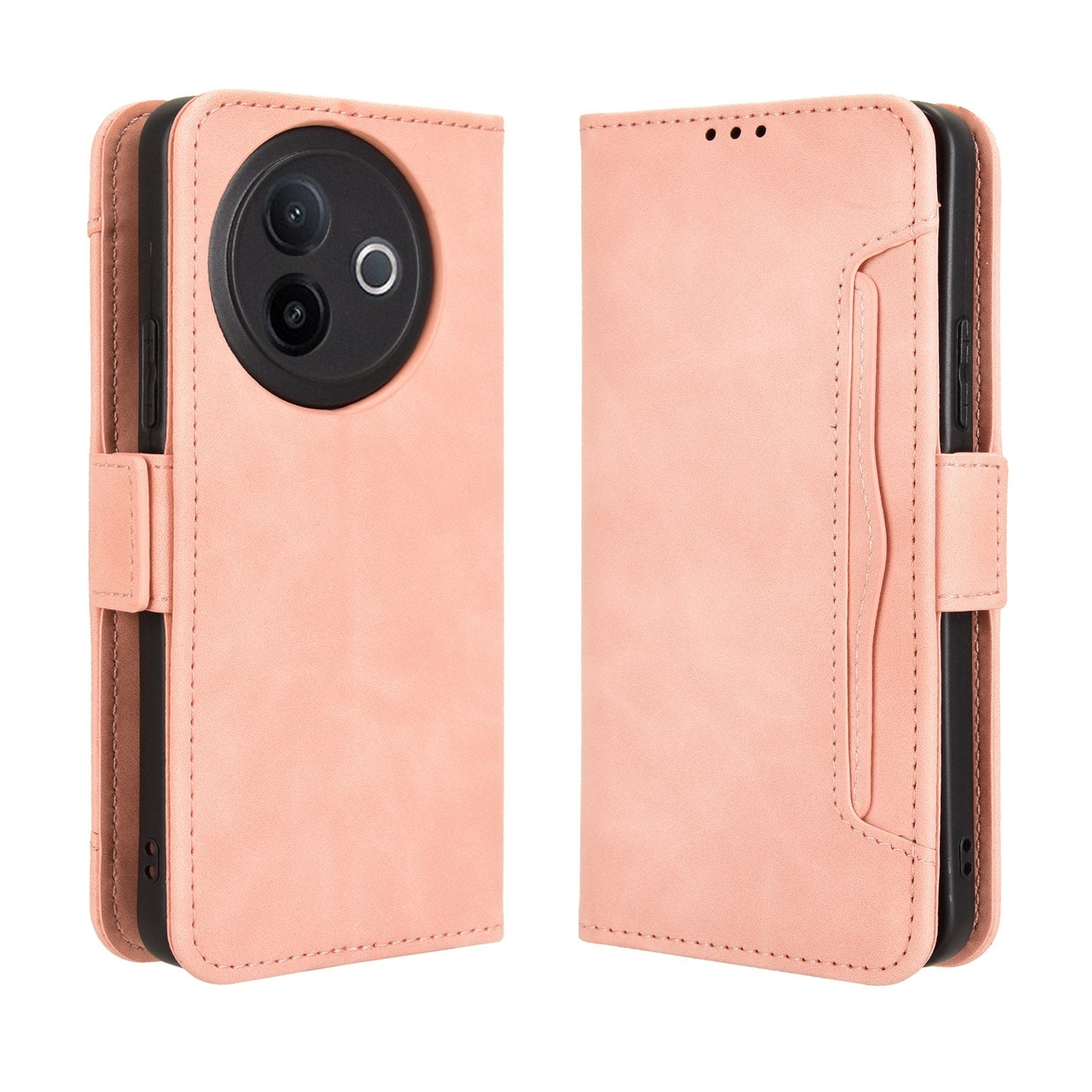 For vivo Y39 5G Leather Case Phone Wallet Cover with Multiple Card Slots - Pink