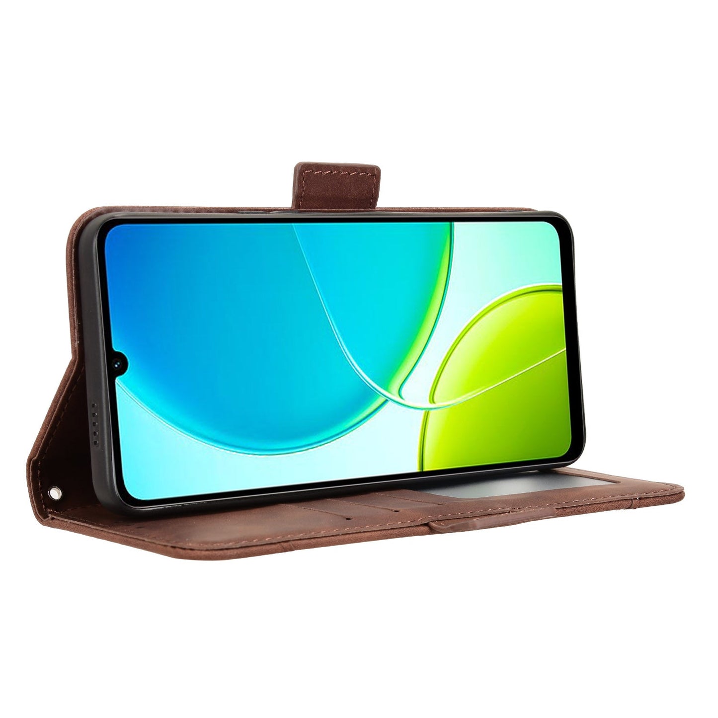 For vivo Y29s 5G / vivo Y04 4G Leather Case Phone Wallet Cover with Multiple Card Slots - Brown