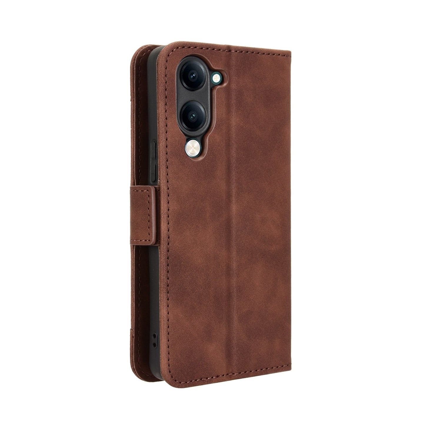 For vivo Y29s 5G / vivo Y04 4G Leather Case Phone Wallet Cover with Multiple Card Slots - Brown