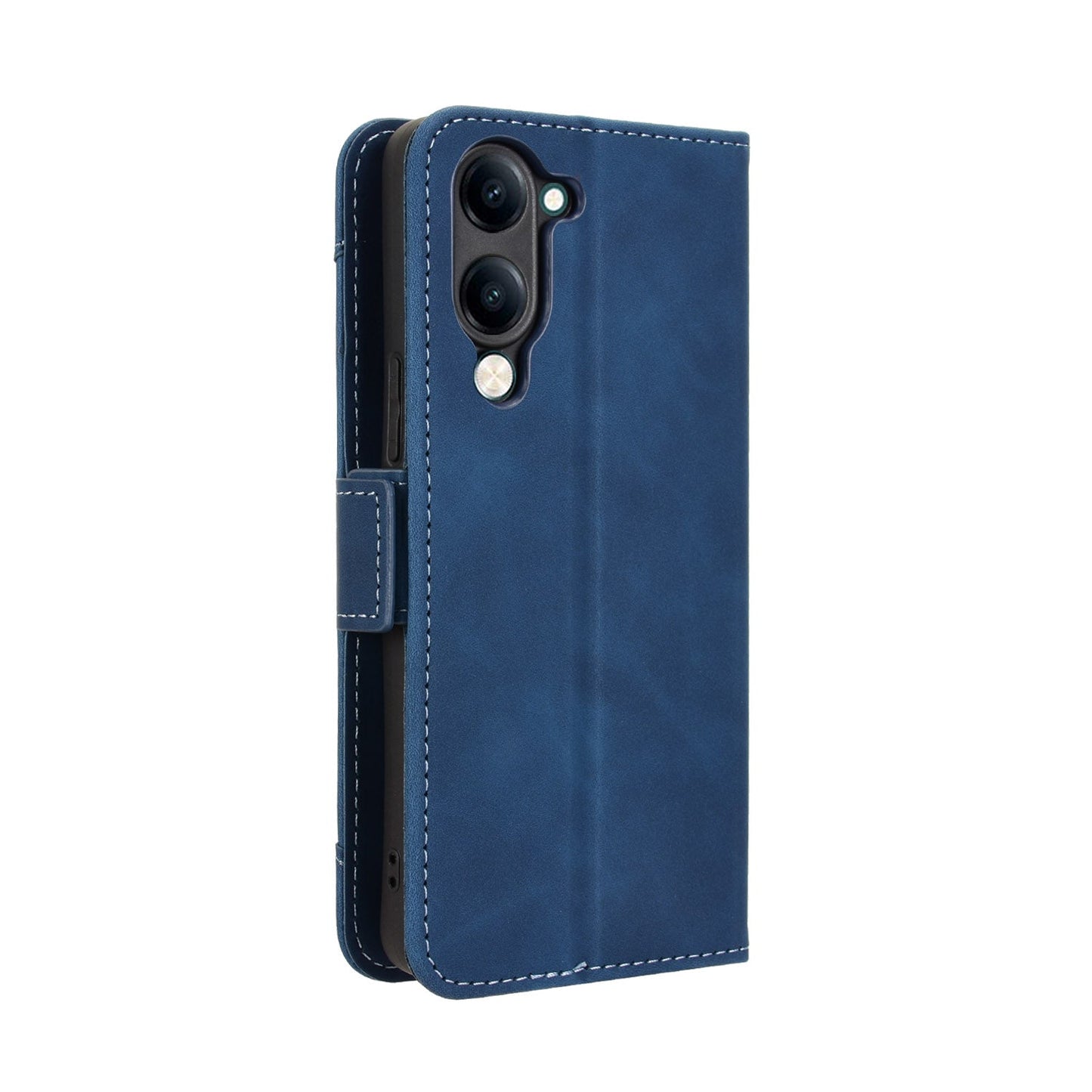 For vivo Y29s 5G / vivo Y04 4G Leather Case Phone Wallet Cover with Multiple Card Slots - Blue