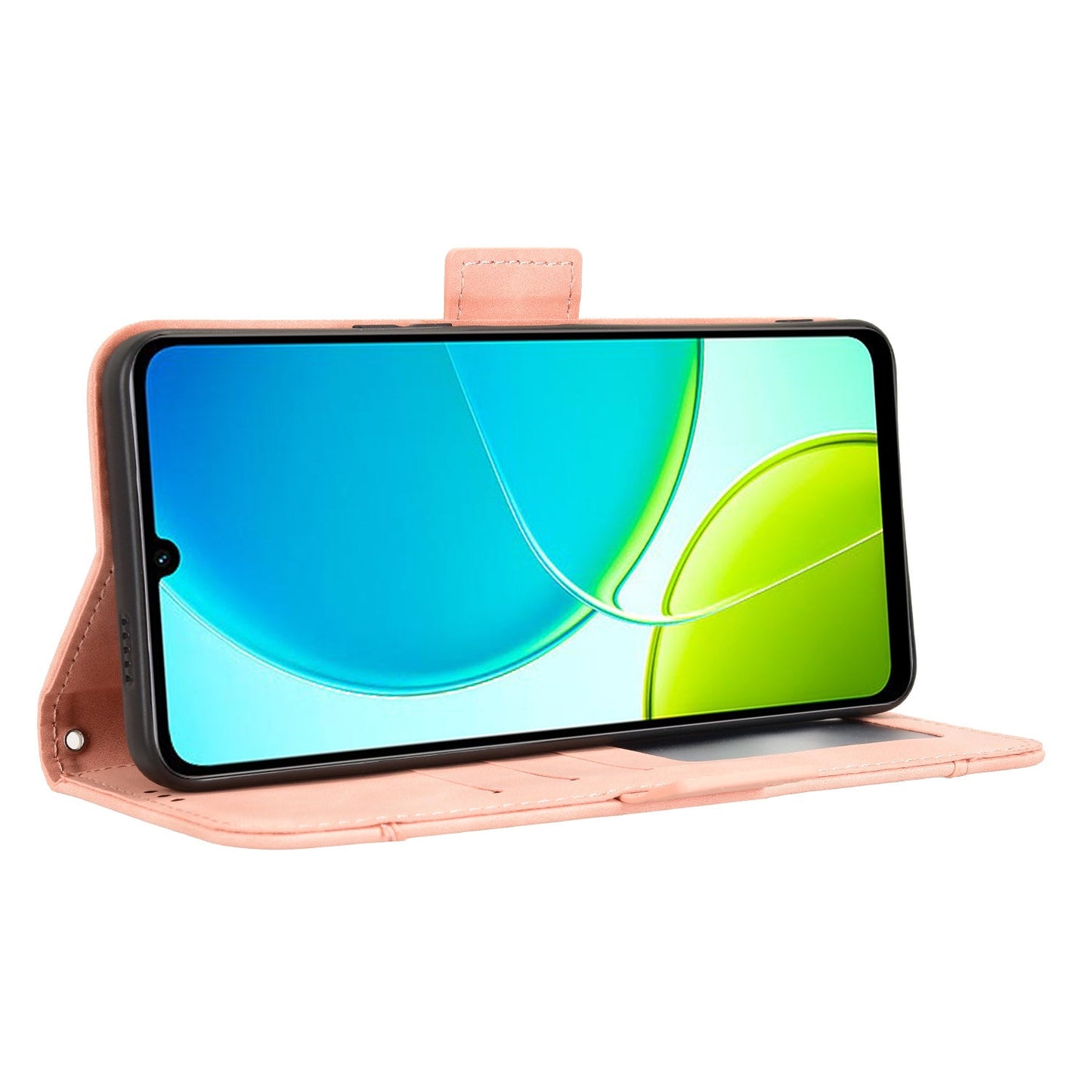 For vivo Y29s 5G / vivo Y04 4G Leather Case Phone Wallet Cover with Multiple Card Slots - Pink