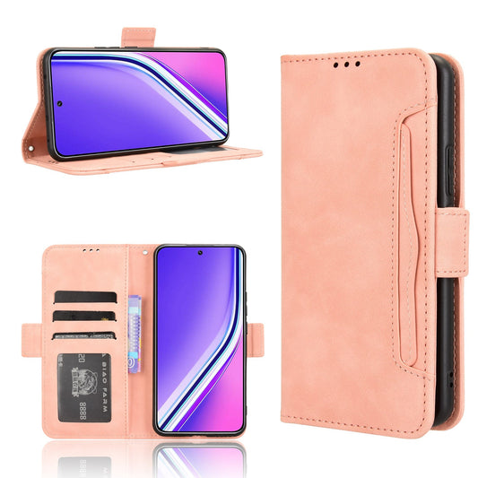 For Realme P3 Pro 5G Leather Case Phone Wallet Cover with Multiple Card Slots - Pink