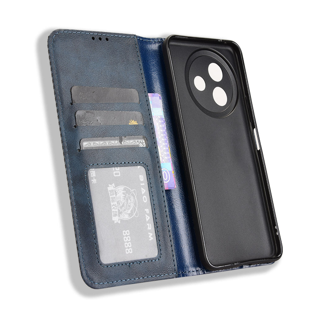 For vivo Y39 5G Retro PU Leather Case Phone Wallet Stand Cover - Blue