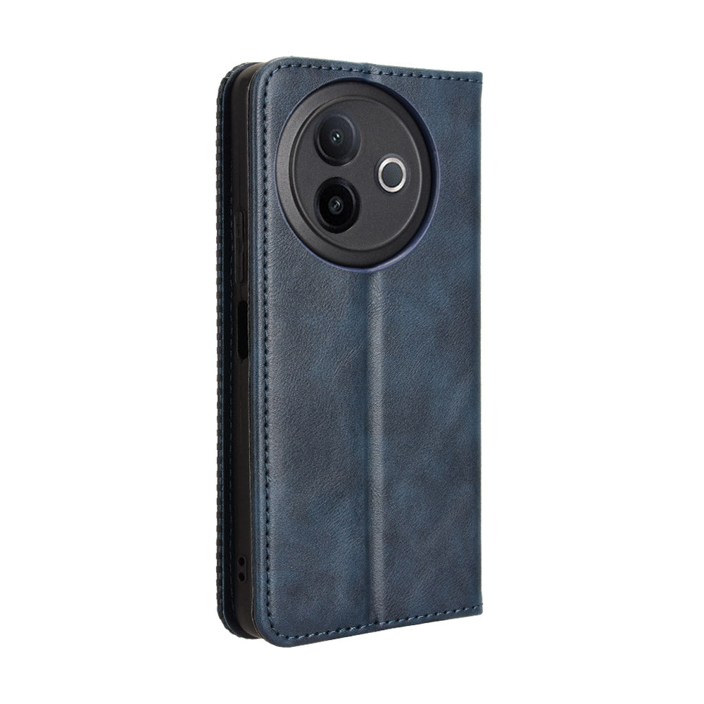 For vivo Y39 5G Retro PU Leather Case Phone Wallet Stand Cover - Blue