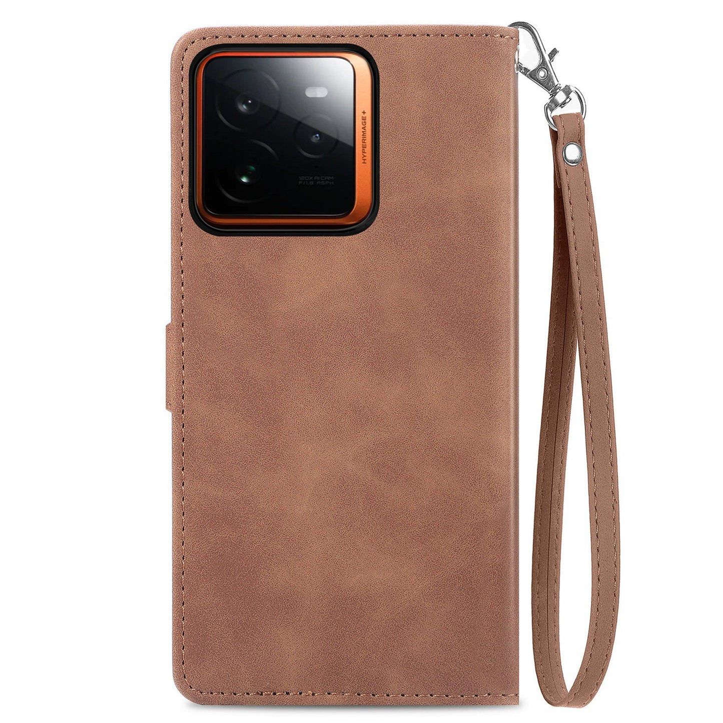 For Realme GT 7 Pro 5G Zipper Wallet Case with Strap Flower Imprint PU Leather Phone Cover - Brown