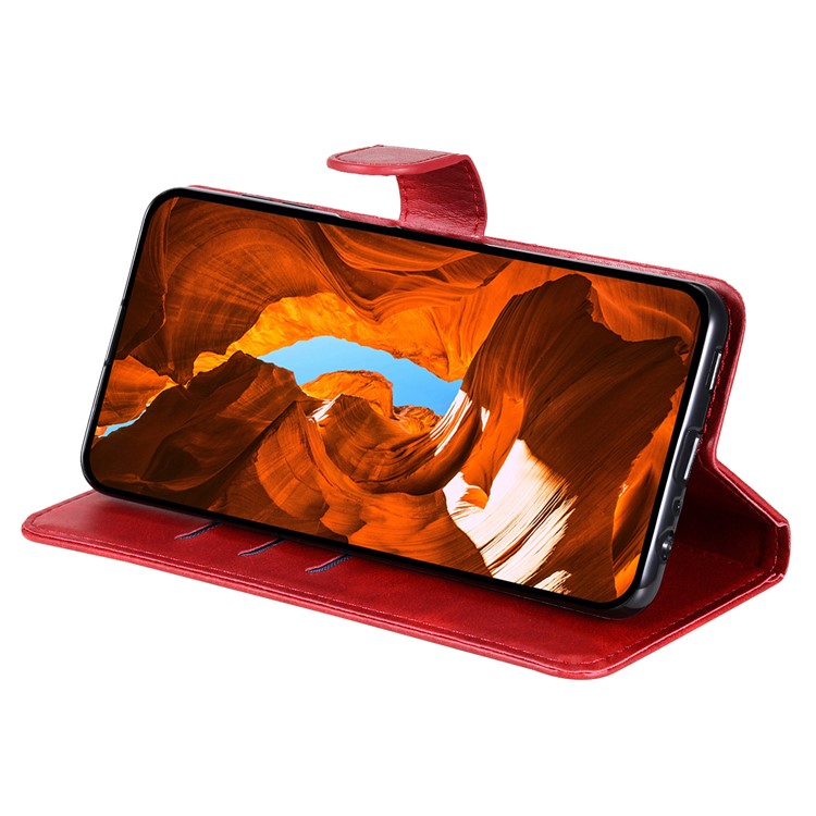 For vivo Y29s 5G / Y04 4G Case Zipper Wallet Calf Texture PU Leather Phone Cover - Red