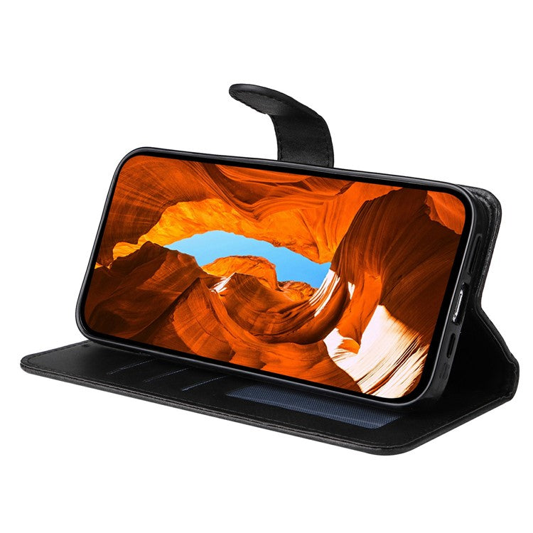 For vivo V50 5G Case Wallet PU Leather Folio Flip Phone Cover - Black