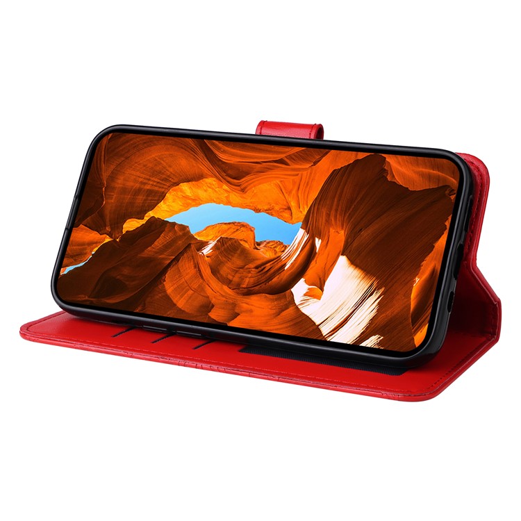 For vivo V50 5G Case Sunflower Imprint Leather Wallet Phone Cover - Red