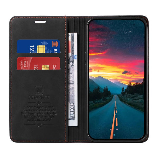 BETOPNICE 003 For vivo V50 5G Case Magnetic Closure RFID Blocking Wallet Stand Leather Phone Cover - Black