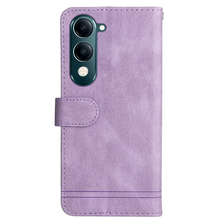 For vivo Y29s 5G  /  Y04 4G Case Wallet Skin Touch Leather Phone Cover Tree Pattern Hardware - Purple