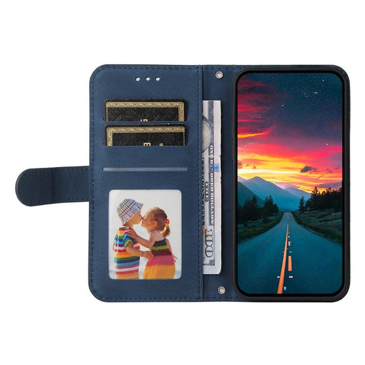 For vivo Y29s 5G  /  Y04 4G Case Wallet Skin Touch Leather Phone Cover Tree Pattern Hardware - Blue