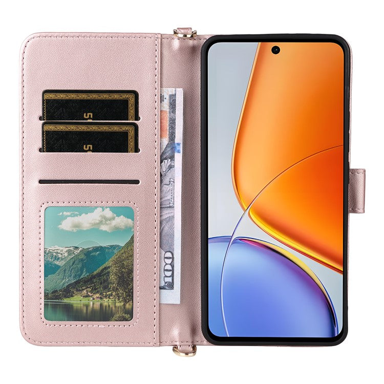 For vivo Y39 5G  /  Y300i 5G Case with Shoulder Strap Wallet Leather Phone Cover - Pink