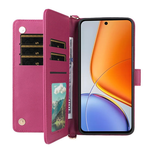For vivo Y39 5G  /  Y300i 5G Case with Shoulder Strap Wallet Leather Phone Cover - Rose