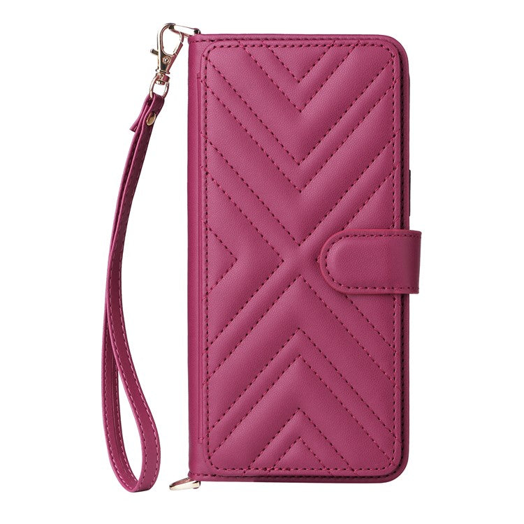 For vivo Y39 5G  /  Y300i 5G Case with Shoulder Strap Wallet Leather Phone Cover - Rose