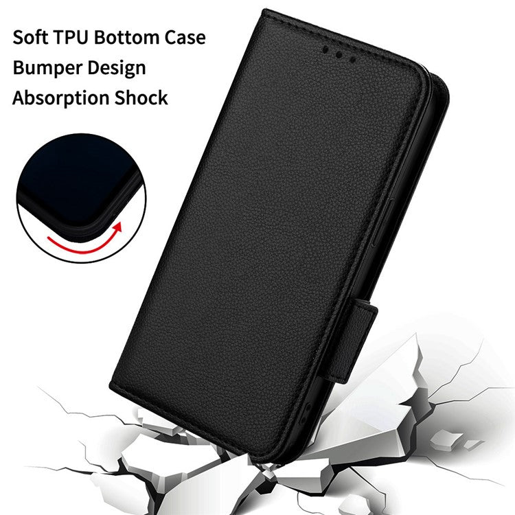 For vivo Y39 5G / Y300i 5G Case Wallet Flip Litchi Texture PU Leather Phone Cover - Black