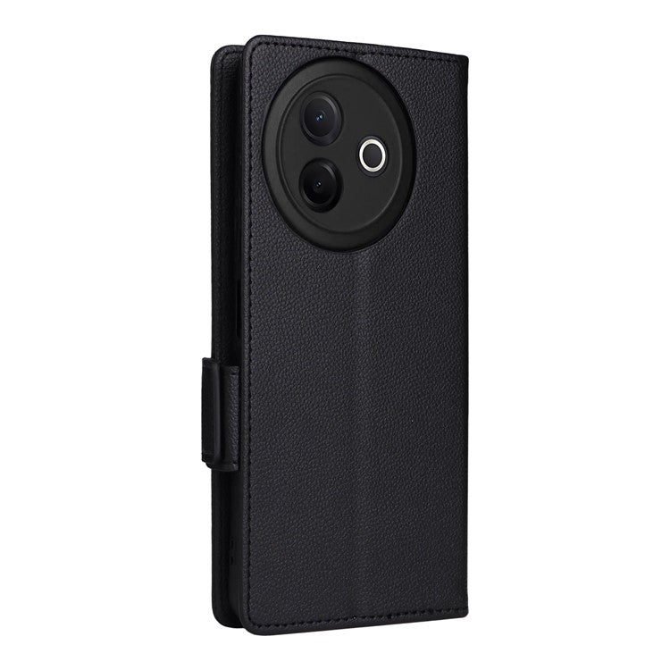 For vivo Y39 5G / Y300i 5G Case Wallet Flip Litchi Texture PU Leather Phone Cover - Black