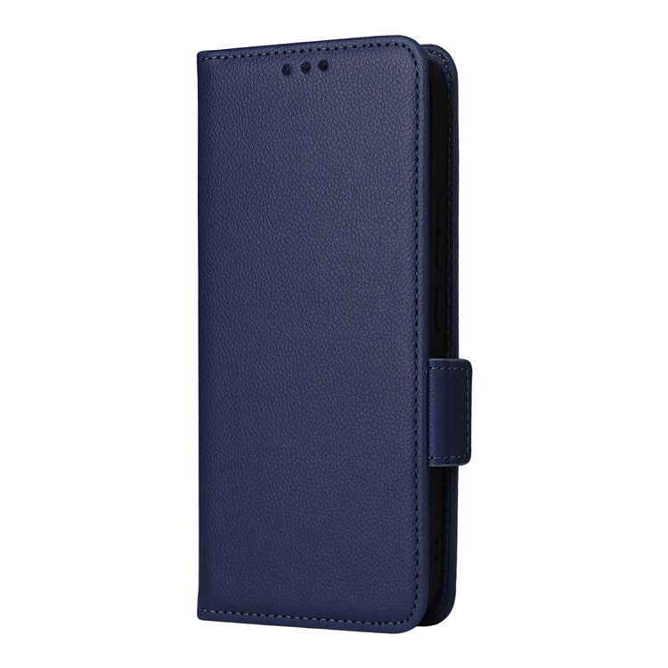 For vivo Y39 5G / Y300i 5G Case Wallet Flip Litchi Texture PU Leather Phone Cover - Dark Blue