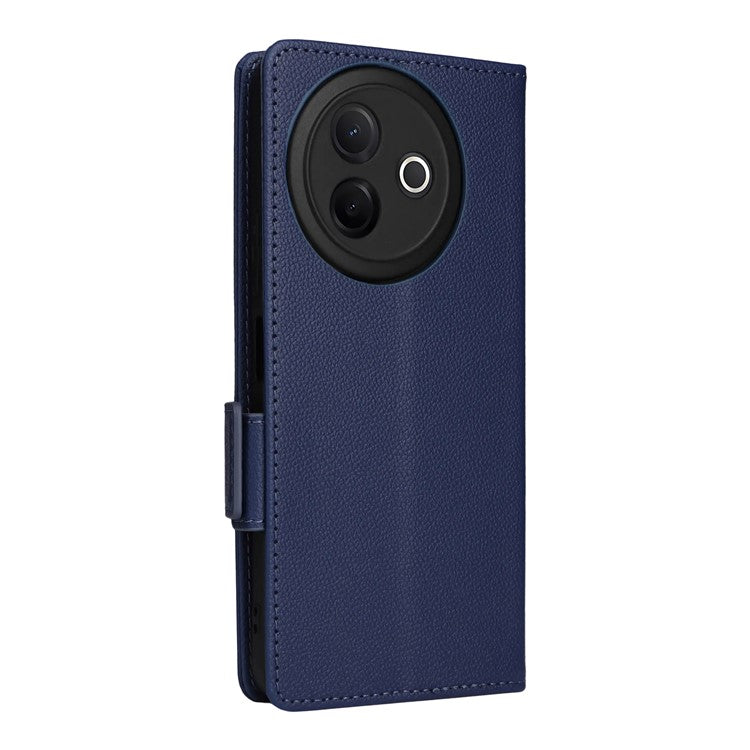 For vivo Y39 5G / Y300i 5G Case Wallet Flip Litchi Texture PU Leather Phone Cover - Dark Blue