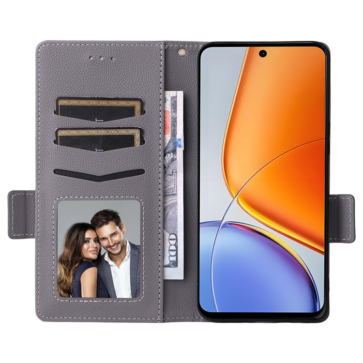 For vivo Y39 5G / Y300i 5G Case Wallet Flip Litchi Texture PU Leather Phone Cover - Grey