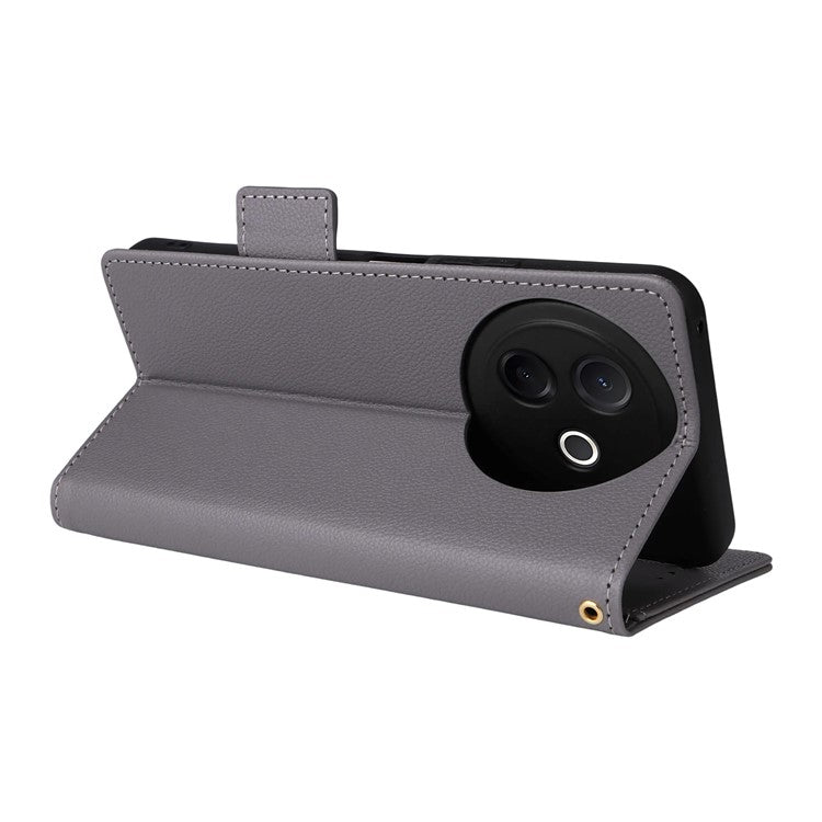 For vivo Y39 5G / Y300i 5G Case Wallet Flip Litchi Texture PU Leather Phone Cover - Grey