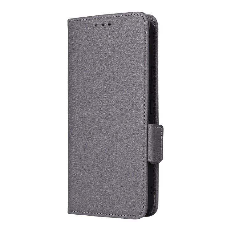 For vivo Y39 5G / Y300i 5G Case Wallet Flip Litchi Texture PU Leather Phone Cover - Grey