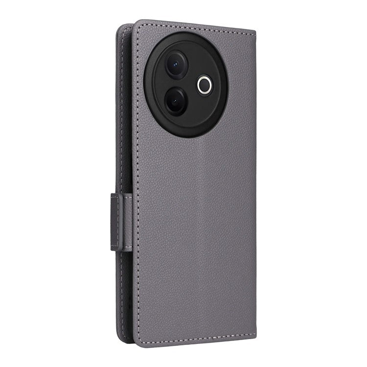 For vivo Y39 5G / Y300i 5G Case Wallet Flip Litchi Texture PU Leather Phone Cover - Grey