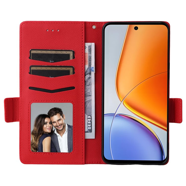 For vivo Y39 5G / Y300i 5G Case Wallet Flip Litchi Texture PU Leather Phone Cover - Red
