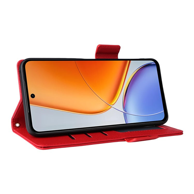 For vivo Y39 5G / Y300i 5G Case Wallet Flip Litchi Texture PU Leather Phone Cover - Red