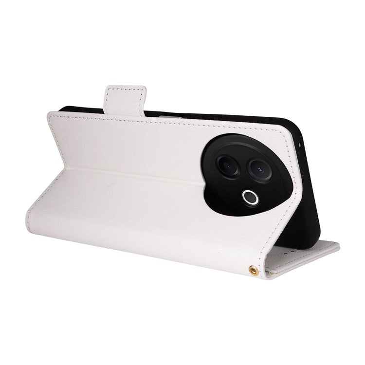 For vivo Y39 5G / Y300i 5G Case Wallet Flip Litchi Texture PU Leather Phone Cover - White