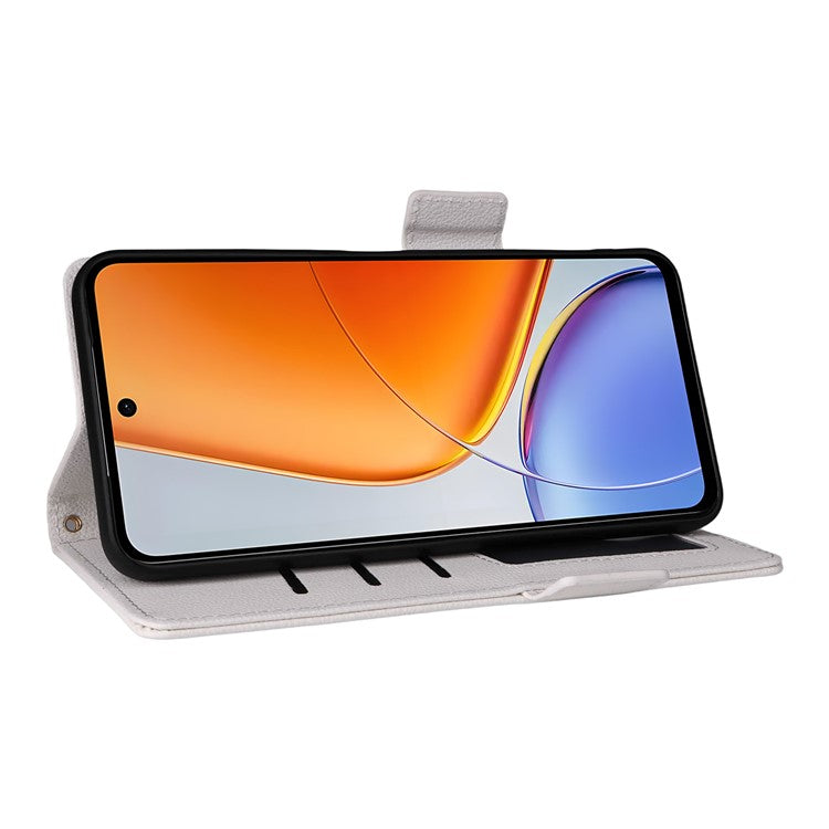 For vivo Y39 5G / Y300i 5G Case Wallet Flip Litchi Texture PU Leather Phone Cover - White