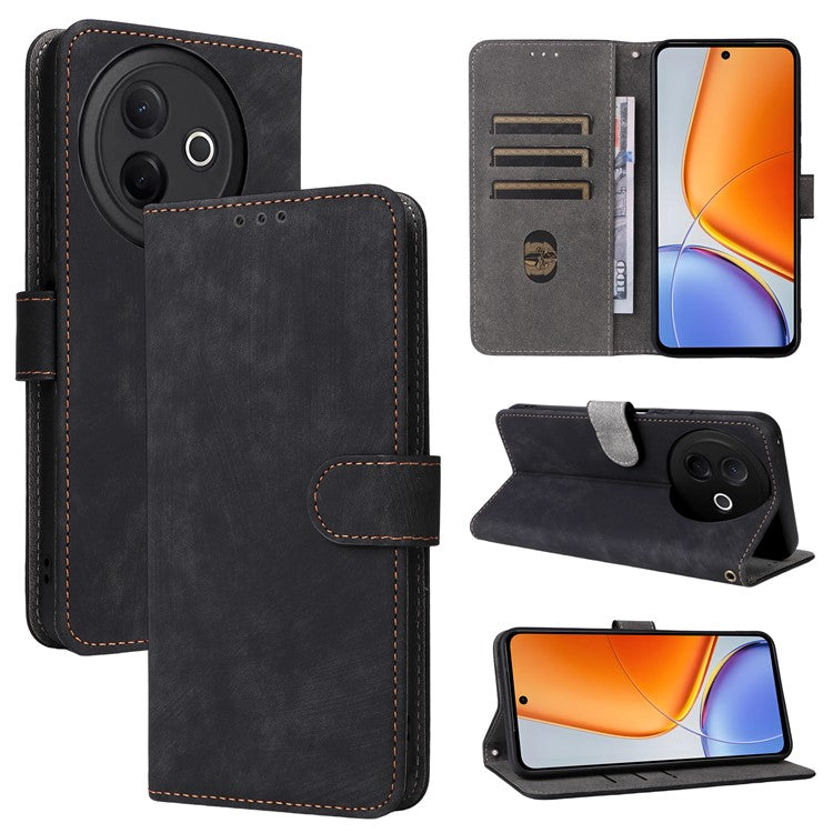 For vivo Y39 5G / Y300i 5G Case Wallet RFID Blocking PU Leather Cover Viewing Stand - Black
