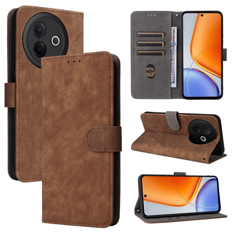 For vivo Y39 5G / Y300i 5G Case Wallet RFID Blocking PU Leather Cover Viewing Stand - Brown