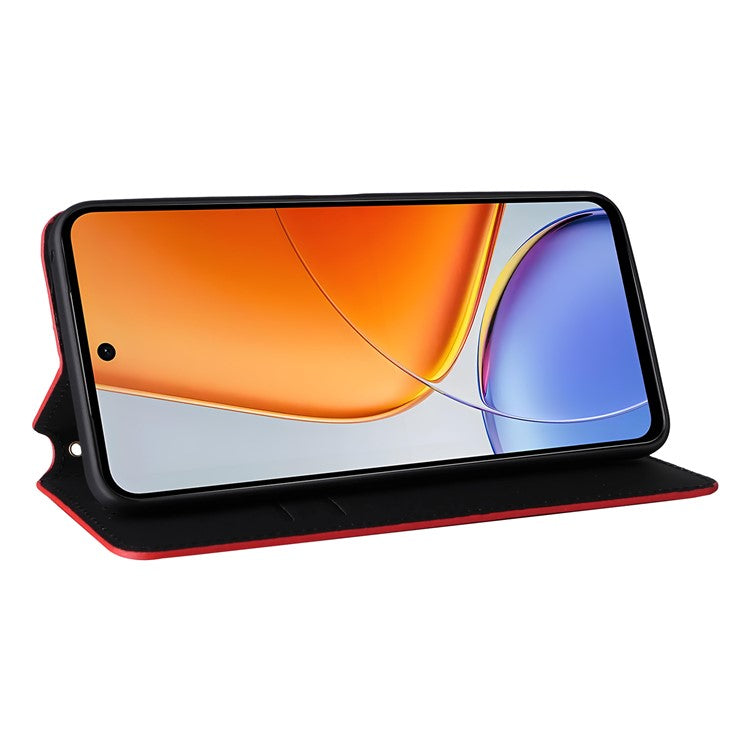 For vivo Y39 5G / Y300i 5G Case Wallet Rhombus Imprinted Leather Phone Cover - Red