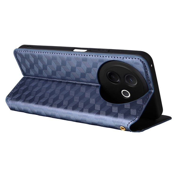 For vivo Y39 5G / Y300i 5G Case Wallet Rhombus Imprinted Leather Phone Cover - Blue