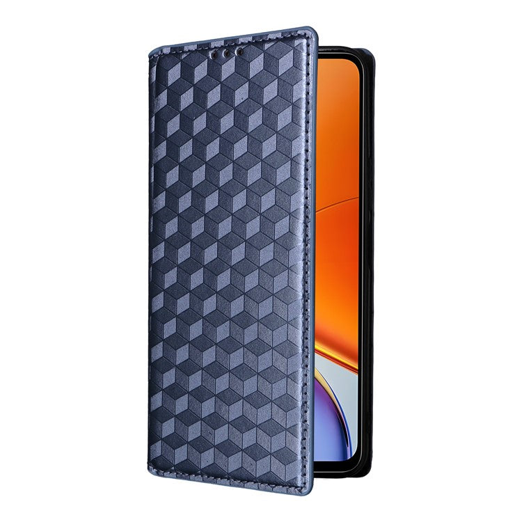 For vivo Y39 5G / Y300i 5G Case Wallet Rhombus Imprinted Leather Phone Cover - Blue