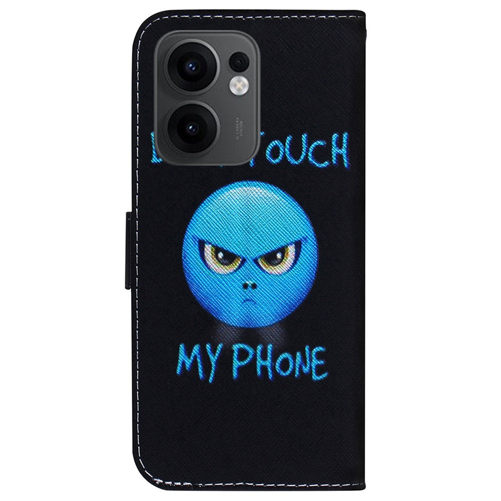For Oppo Reno13 F 5G Wallet Case Pattern Print Leather Phone Cover - Don't Touch My Phone