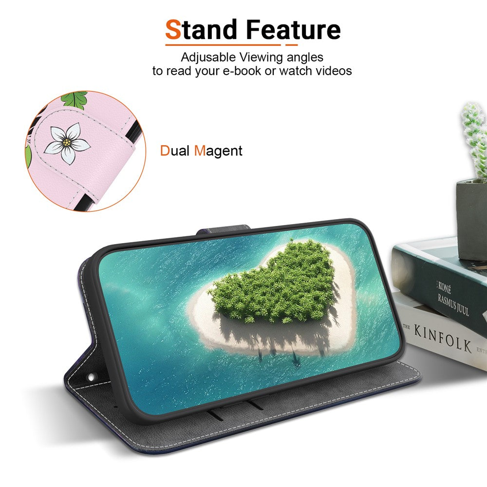 For Oppo Reno13 F 5G Wallet Phone Case Anti-Drop Leather Flip Cover Pattern Printing - Lily