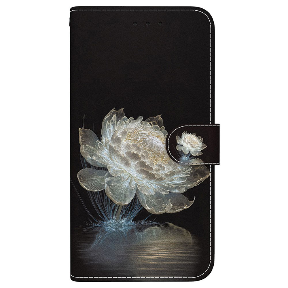 For Oppo Reno13 F 5G Wallet Phone Case Anti-Drop Leather Flip Cover Pattern Printing - Crystal Peony